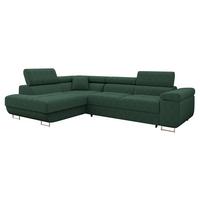 ECKSOFA Torezio Cord, Seite: Links - Dunkelgrün, Holz/Textil (274/203cm) - MIRJAN24