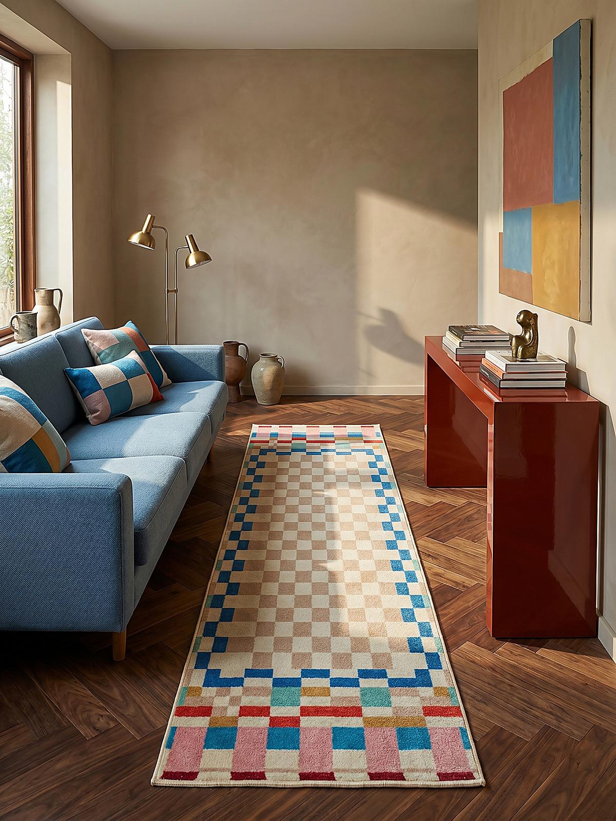 WOLLTEPPICH DAHLIA, geometrisch, Bunt, 80 x 300 cm - Multicolor, Textil (300/80cm) - KADIMA DESIGN