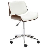 SCHREIBTISCHSTUHL Weiß Totowa - Weiß, Kunststoff (54/77/39cm) - Beliani