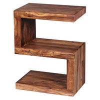 BEISTELLTISCH Massivholz S-Form Handgefertigt, Braun 44x30x60 cm - Braun, Holz (30/44/60cm) - KADIMA DESIGN