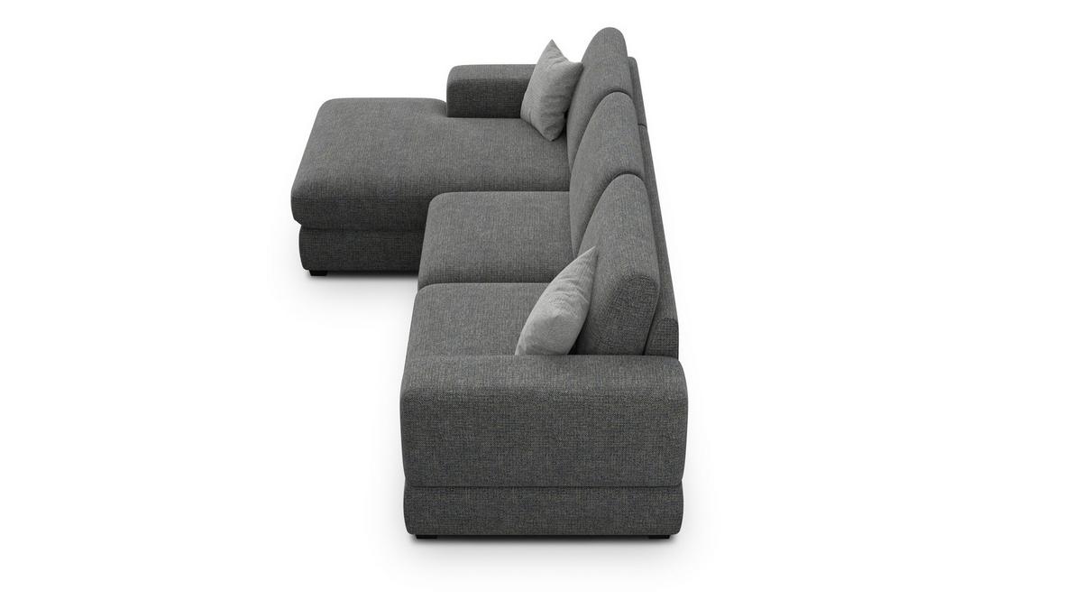 ECKSOFA OTTO 4-Sitzer, anthracit - Schwarz/Grau, Holz/Textil (279/159cm) - Wozimo