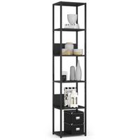 STANDREGAL Schwarz, Schwarz 192/40/32 - Schwarz, Holzwerkstoff (40/192/32cm) - RAUMHIRSCH FURNITURE