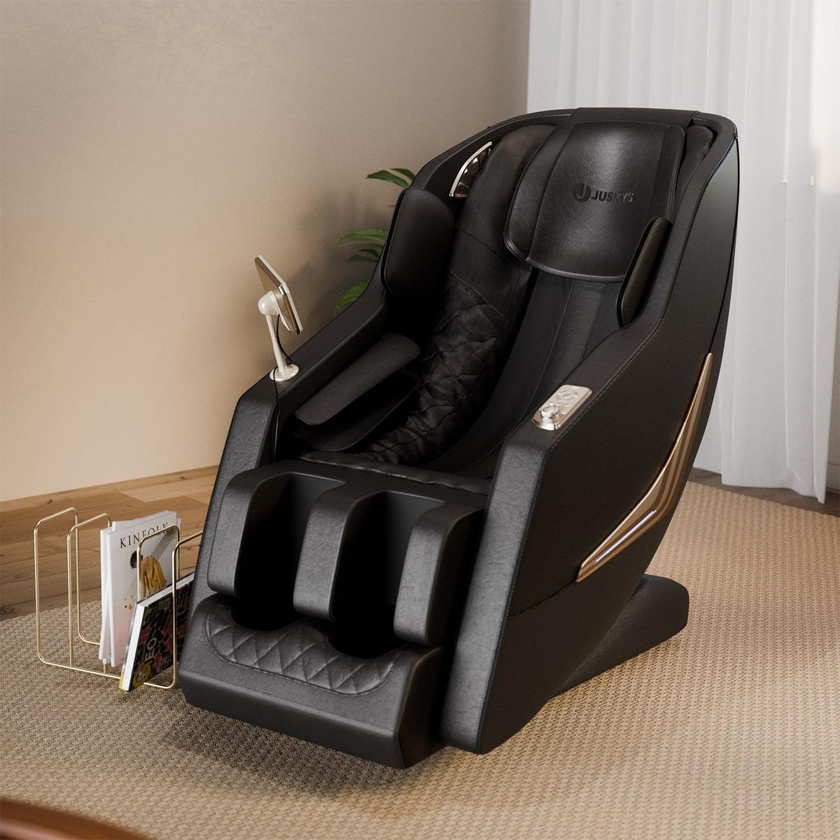 MASSAGESESSEL Paros Schwarz - Schwarz, Leder/Textil (74/113/170cm) - Juskys