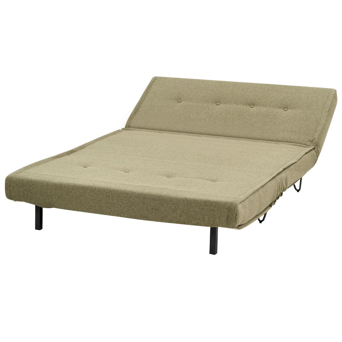 2-SITZER-SCHLAFSOFA olivgrün/schwarz Vestfold - Schwarz/Grün, Textil (130/81/78cm) - Beliani