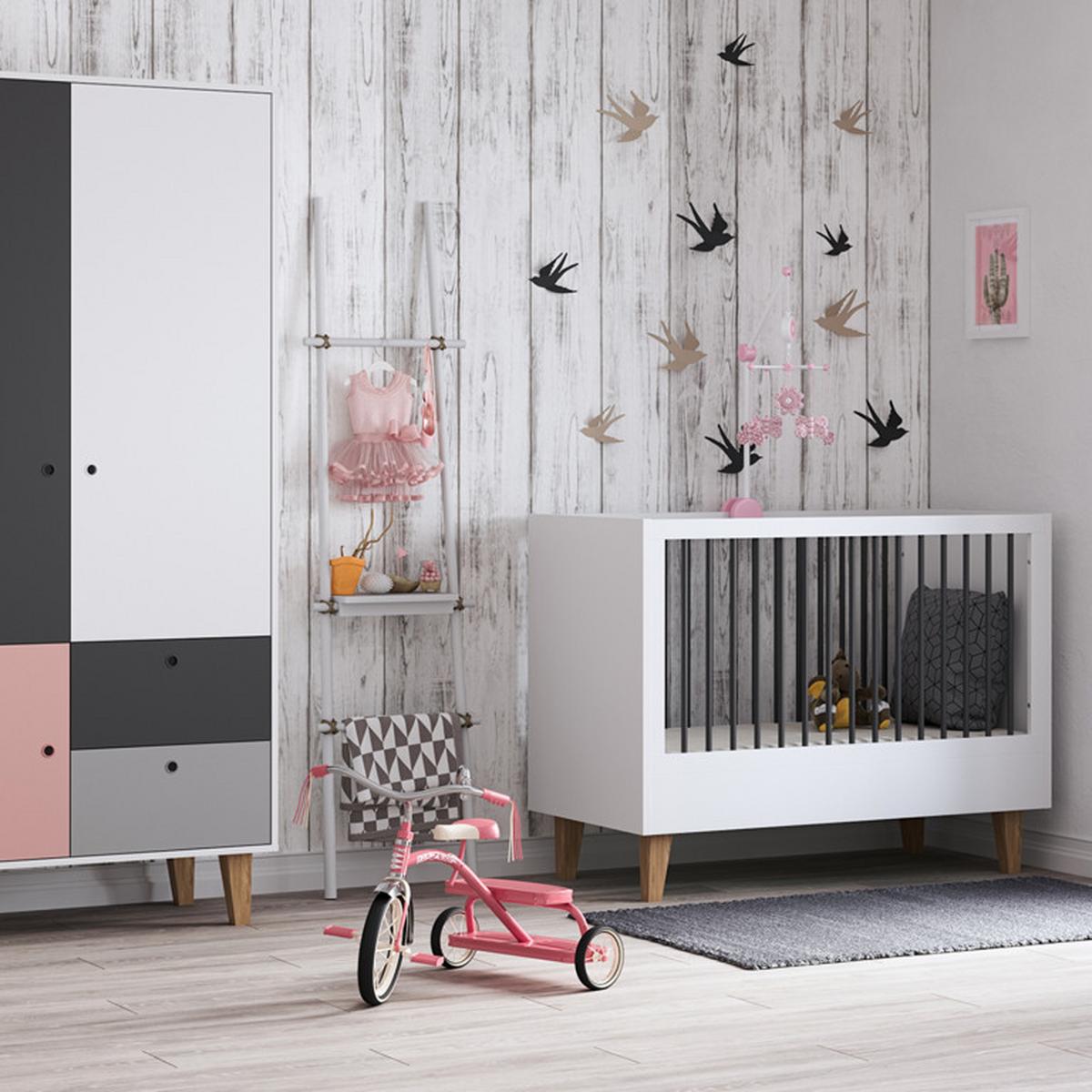 SCHRANK rosa - Pink, Holzwerkstoff (103.5/201.5/55cm) - Petits-meubles