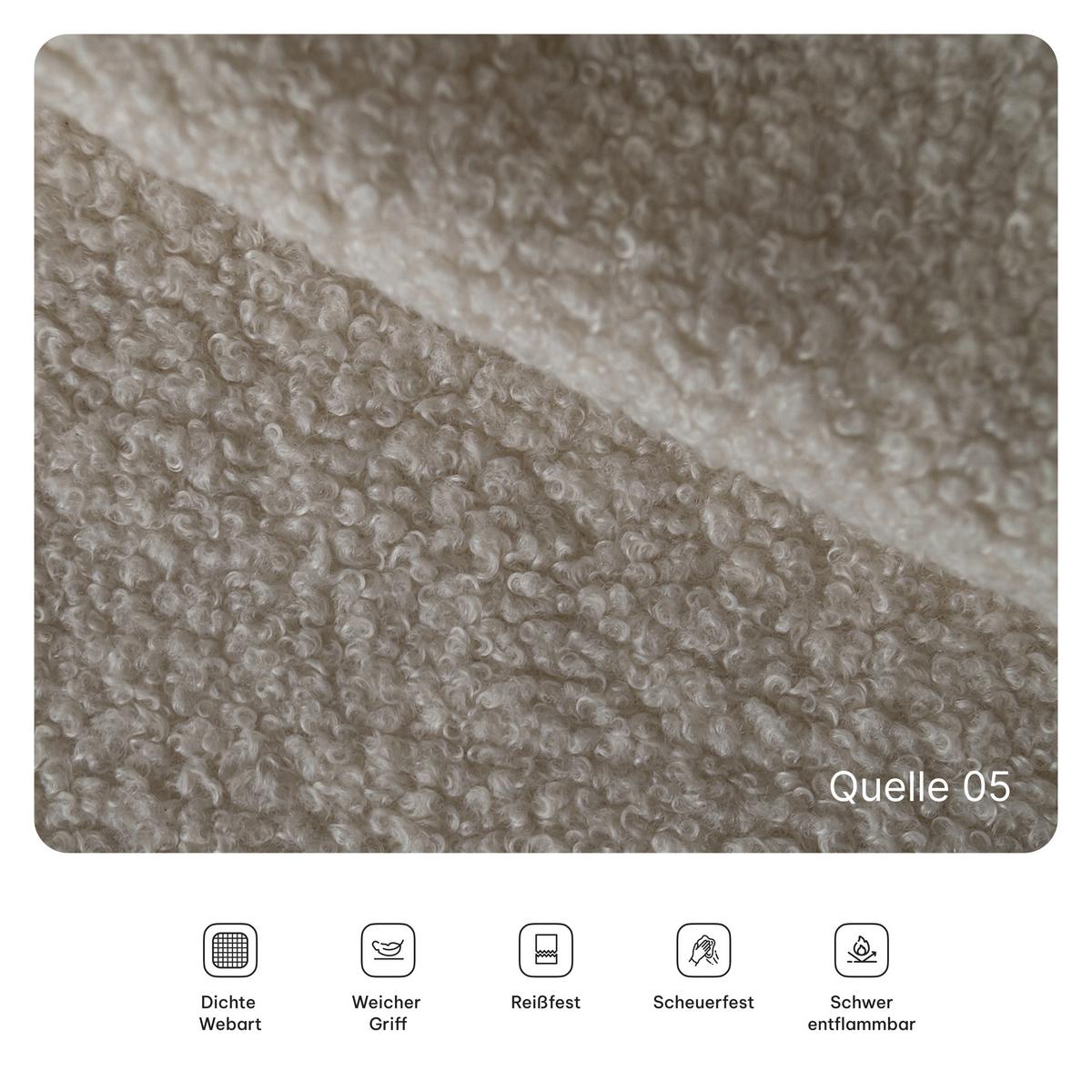 ECKSOFA LEA modulares Boneless Sofa mit Schlaffunktion Beige Boucle-Stoff - Beige, Textil (270/160cm) - MASSENO