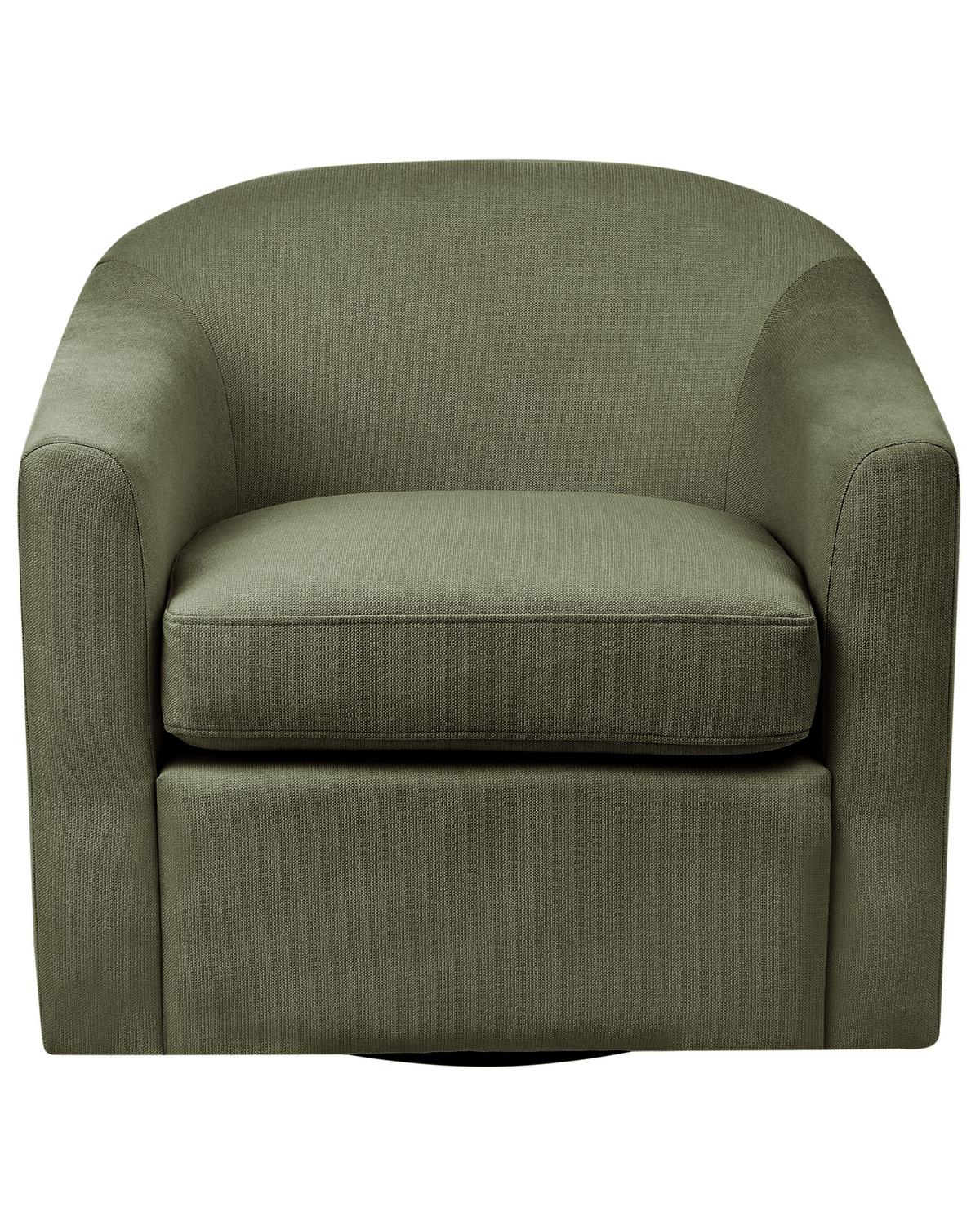 DREHSESSEL Grün Magnor - Schwarz/Grün, Textil (76/74/73cm) - Beliani
