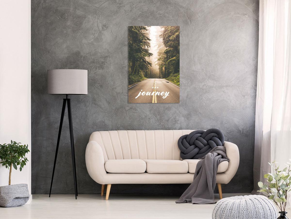 KUNSTDRUCK Grün 60/90 cm - Grau/Grün, Textil (60/90cm) - KUNSTLOFT
