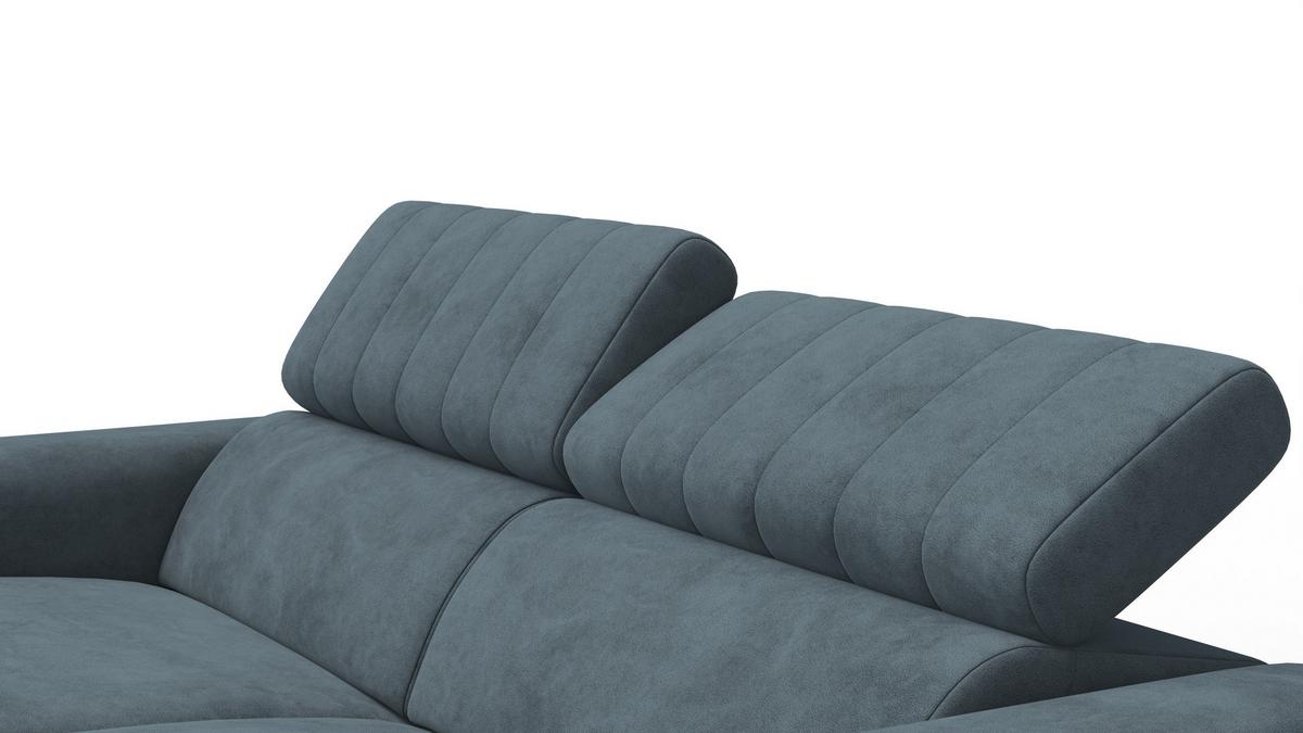 RELAXSOFA NORDEL 3-Sitzer, blaugrau - Blaugrau/Schwarz, Holz/Textil (194/80/105cm) - Wozimo