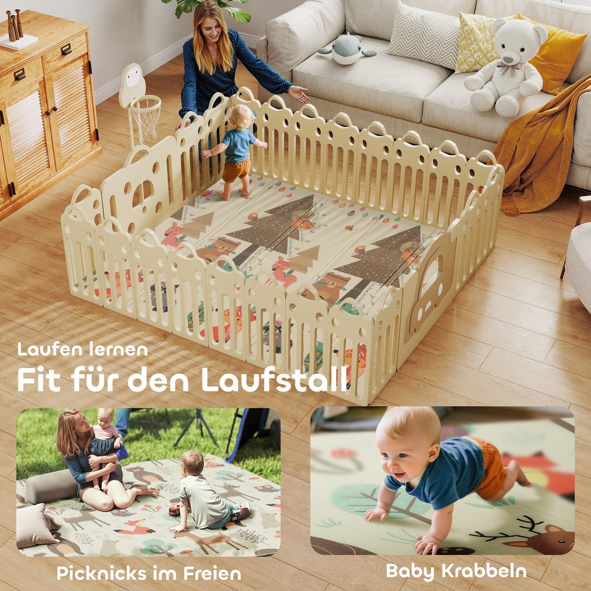 SPIELMATTE XPE Mehrfarbig - Multicolor, Kunststoff - AIYAPLAY