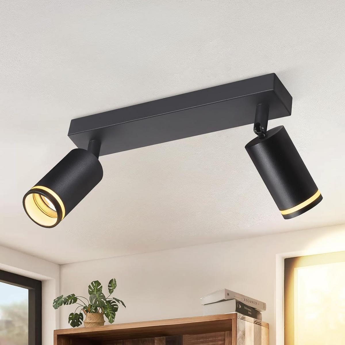 STRAHLER Gefälligkeit 2-flammig 28.5/5/17 cm - Schwarz, Metall (28.5/5/17cm) - ZMH