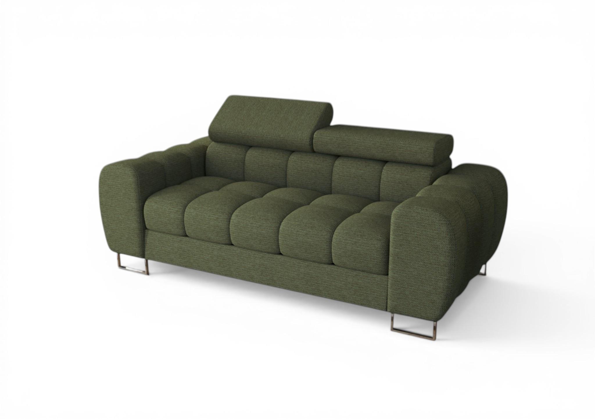 SOFA 2-sitzer Bastien In Stoff Aragon - Grün, Holzwerkstoff/Textil (195/95/97cm) - Fun Möbel
