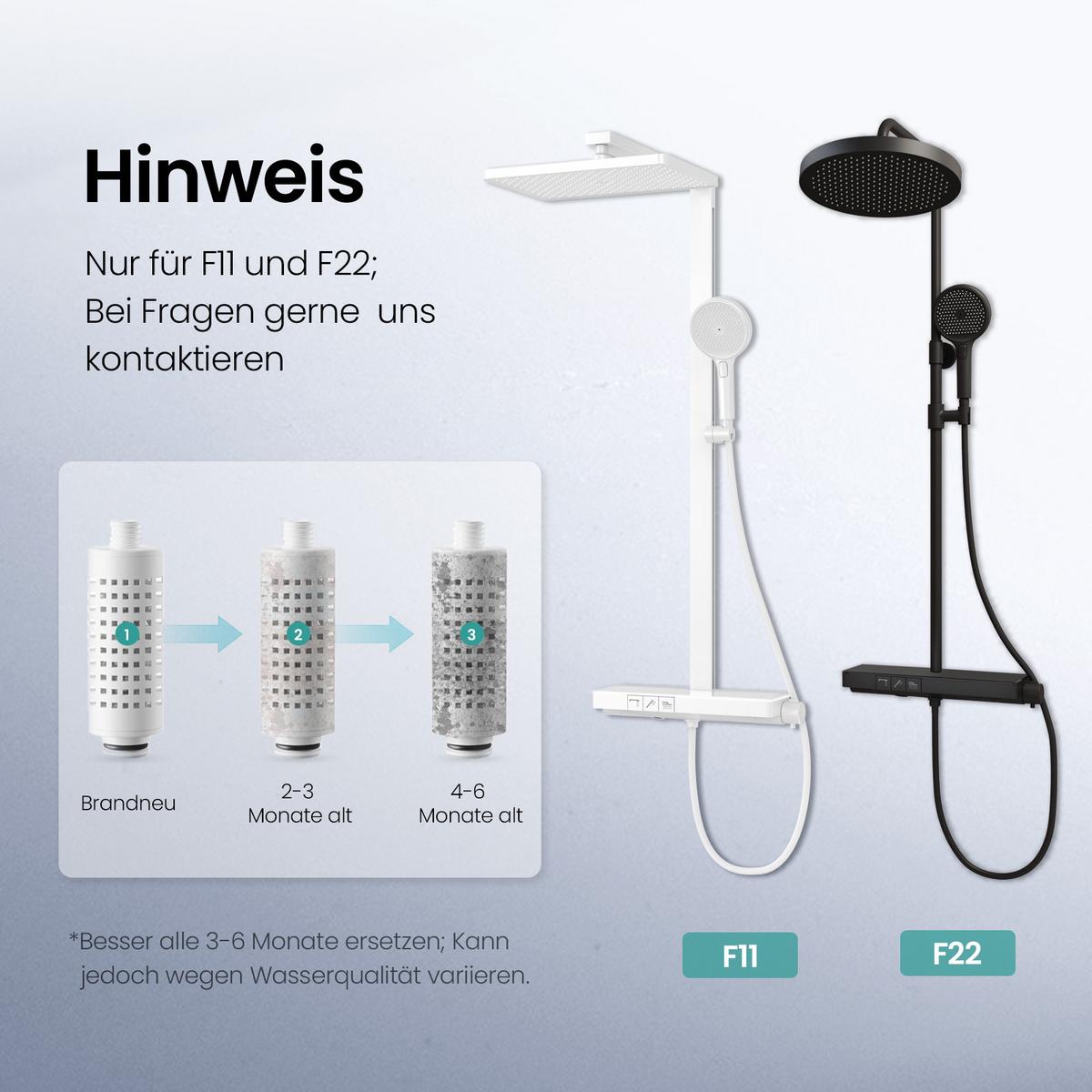 FILTERPATRONE für Wasser Chlorentfernung 2 Stück 8/2,3/2,3 cm - Weiß, Kunststoff (2.3cm) - EMKE