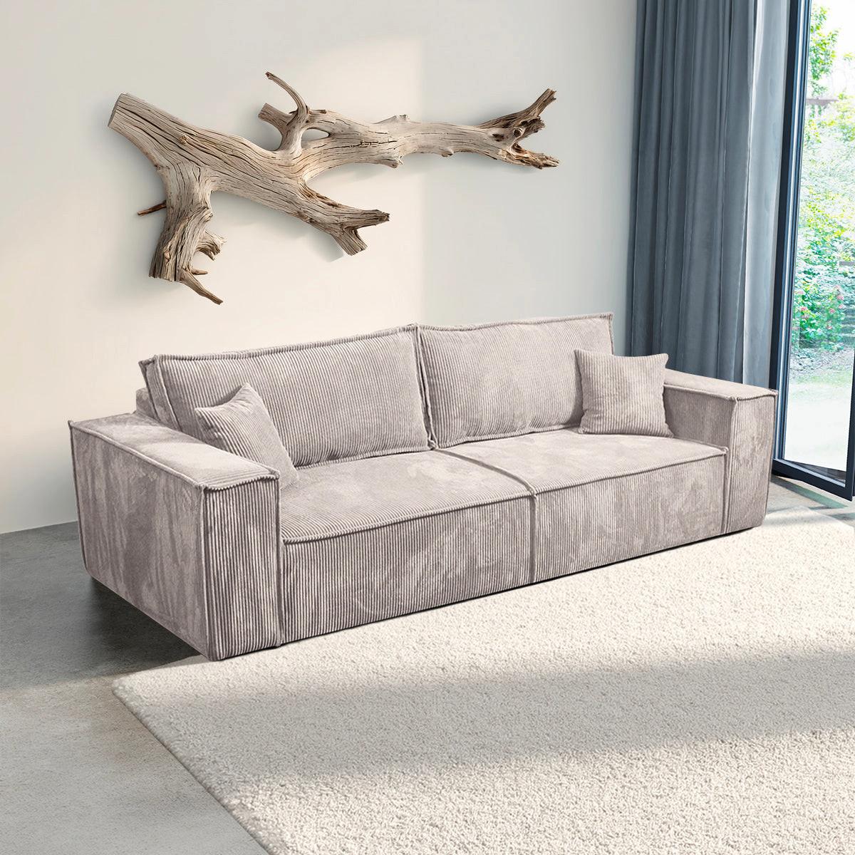 SOFA Isaac 4 Sitzplätze Gebrochenes Weiß - Weiß, Holzwerkstoff (255/85/105cm) - Petits-meubles