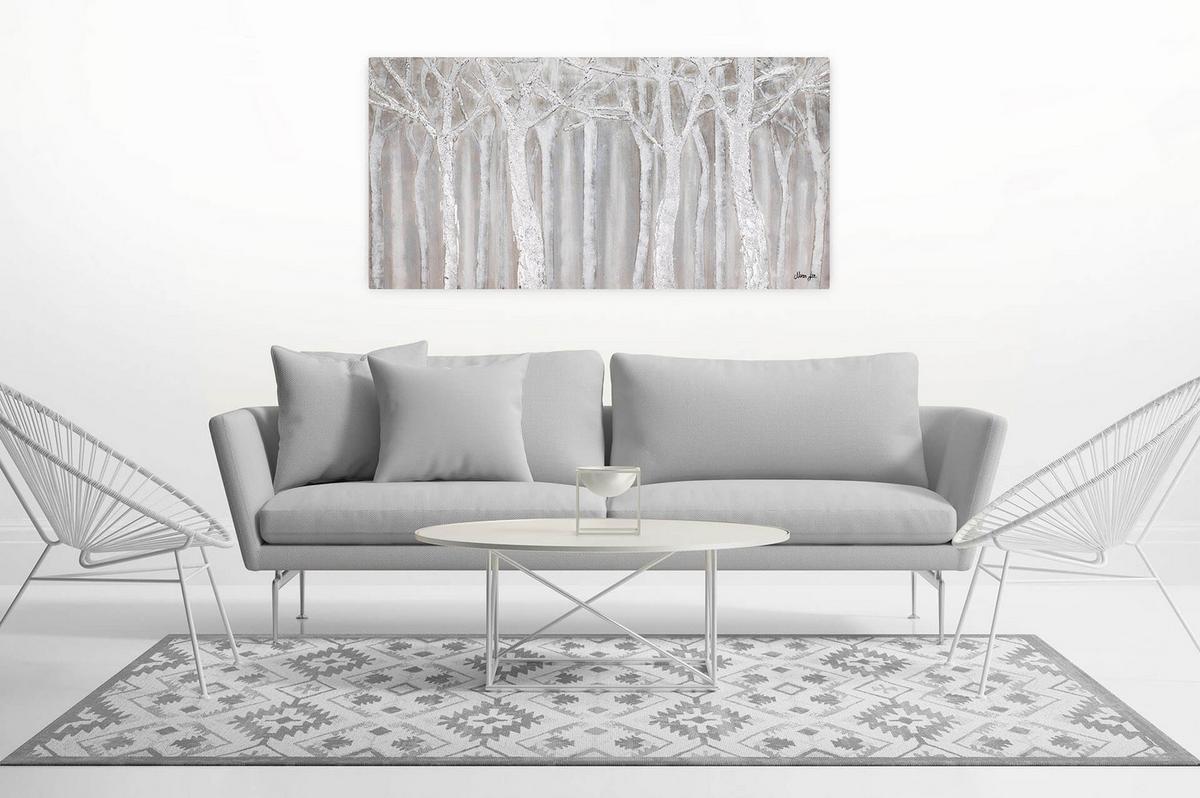 ACRYLBILD HANDGEMALT 120/60 cm - Grau, Holz/Textil (120/60cm) - KUNSTLOFT