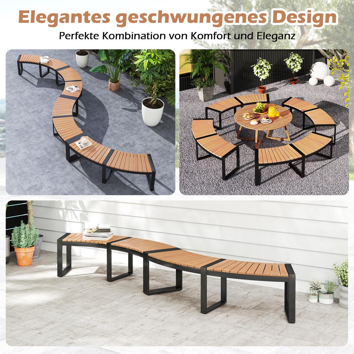 GARTENBANK Belastbarkeit 360kg holzfarbe - Naturfarben, Holz (146/45/58cm) - COSTWAY