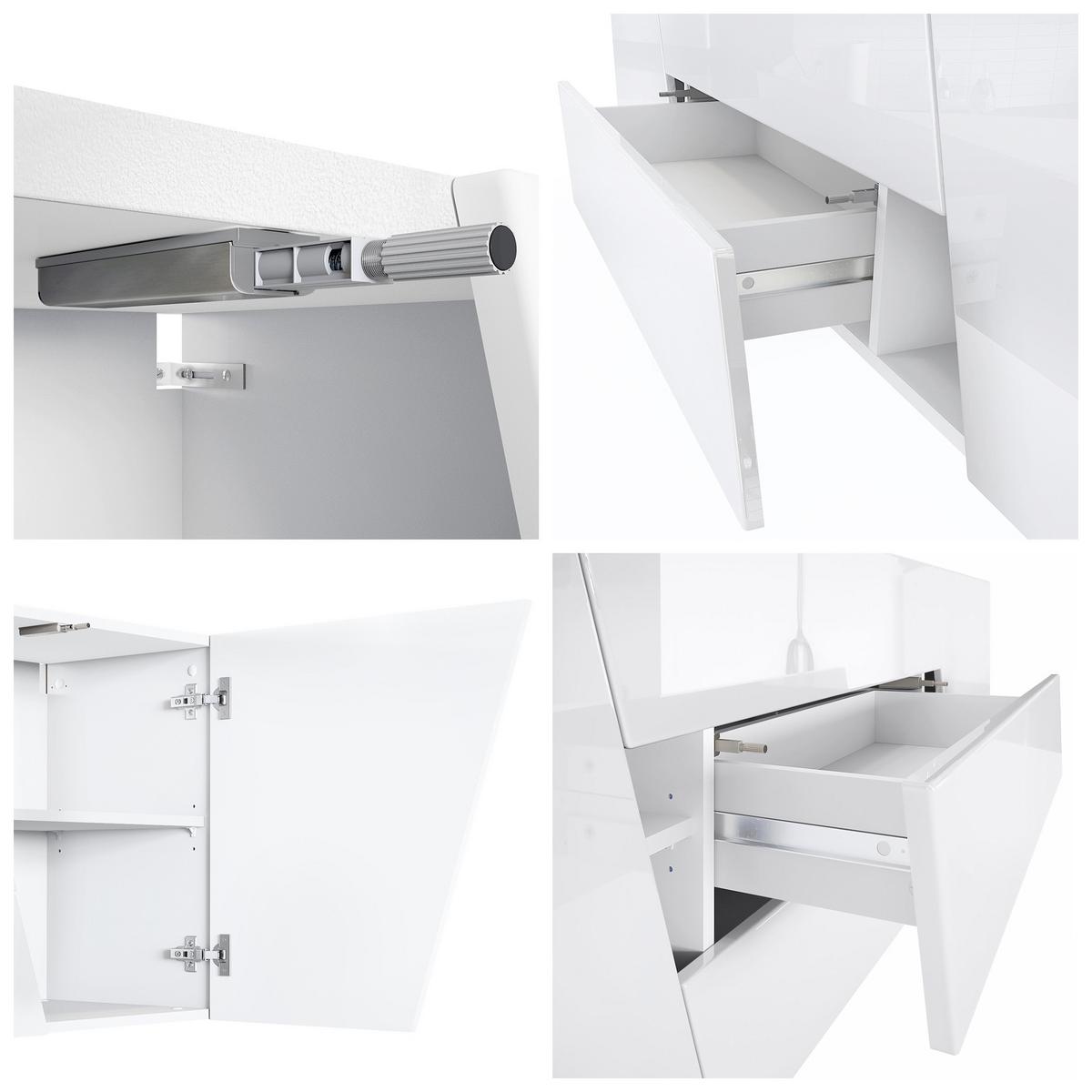 SIDEBOARD Houston Grau Hochglanz - Grau, Holzwerkstoff (178/57.5/38.5cm) - Vladon