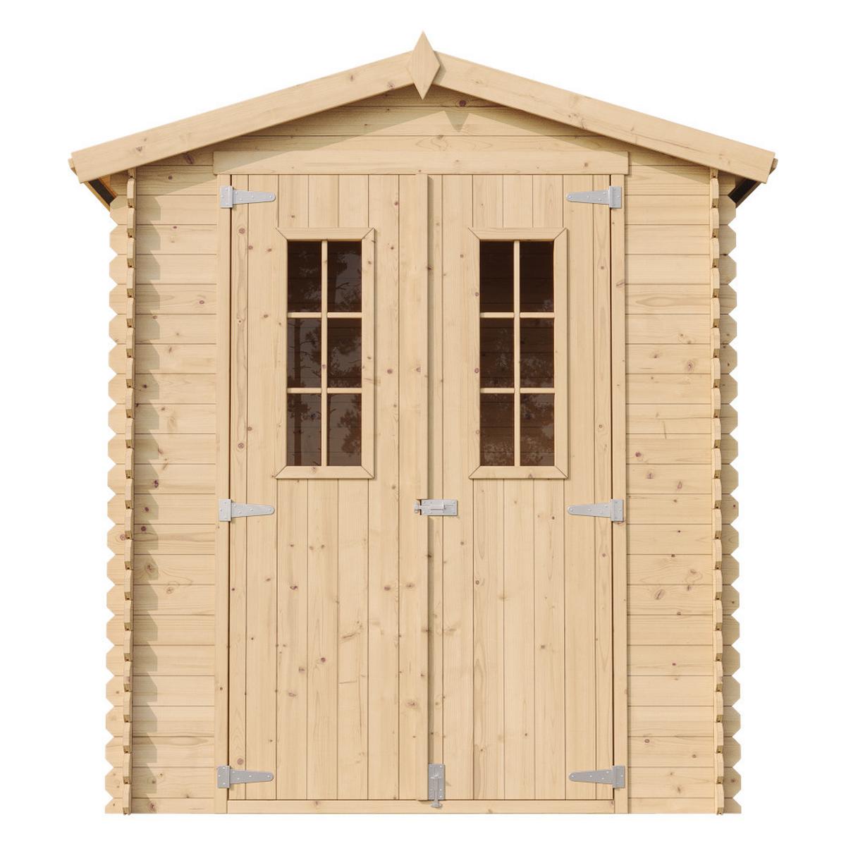 HOLZHAUS GARTENHAUS M367C - B196xL136xH218 cm/ 1.98 m2 - Beige, Holz (180/218/136cm) - Timbela