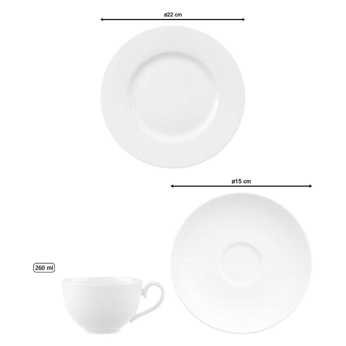 KAFFEESERVICE Royal weiß 18-tlg. - Weiß, Keramik (2/2/2cm) - Villeroy & Boch