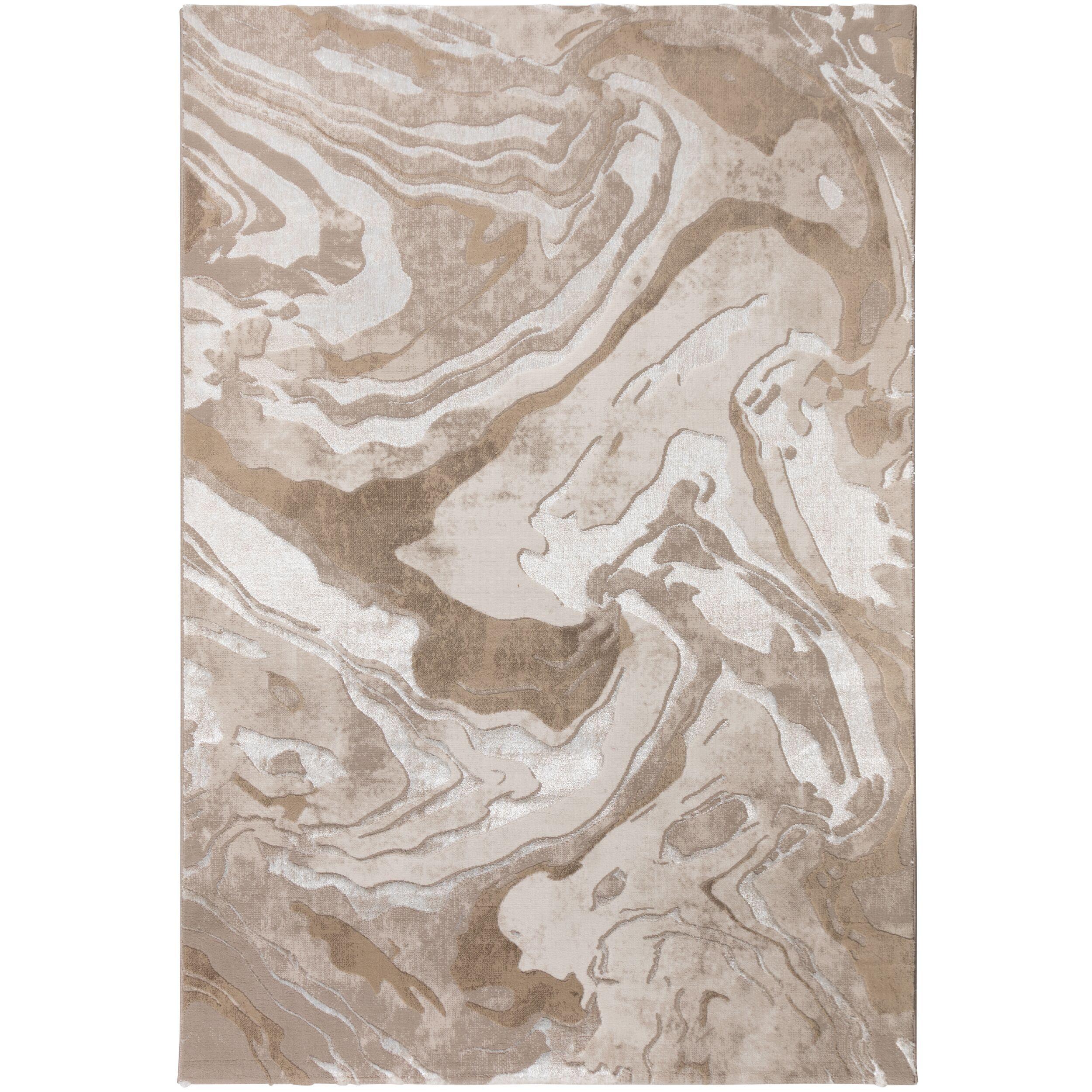 TEPPICH OUSE, abstrakt, Beige, 80 x 150 cm - Beige, Textil (80/150cm) - KADIMA DESIGN