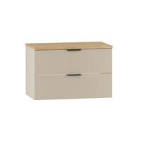 WASCHTISCHUNTERSCHRANK 80.6cm Astrid Kaschmir und Holz - Beige, Holzwerkstoff (80.6/52.2/46.5cm) - Petits-meubles