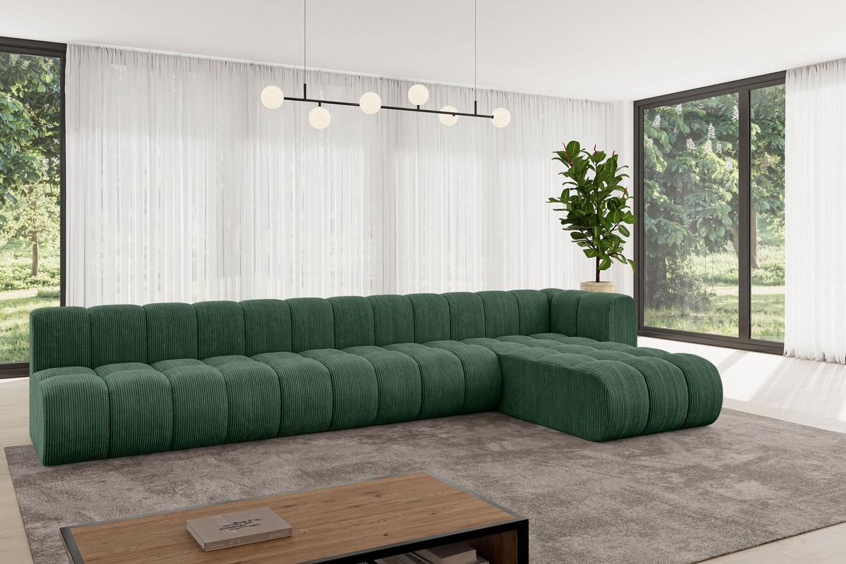 ECKSOFA modulares Sofa Darnel-L3 - 387x177x70 cm Grün - Grün, Holzwerkstoff/Textil (387/177cm) - ALTDECOR