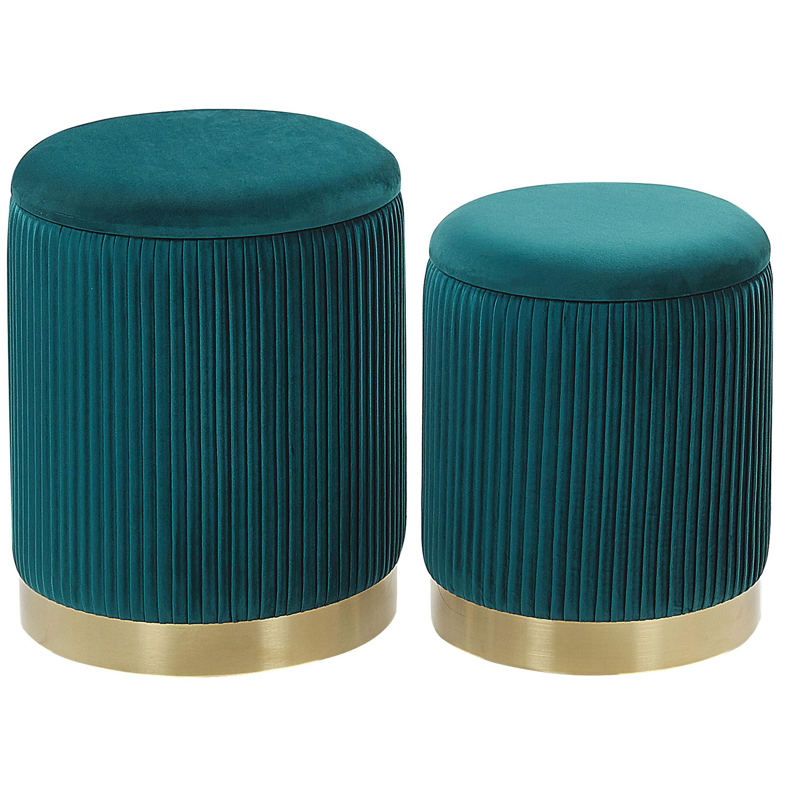 POUF Miramar 35-31/35-31/44-39 cm - Blau, Textil (35/39/35cm) - Beliani