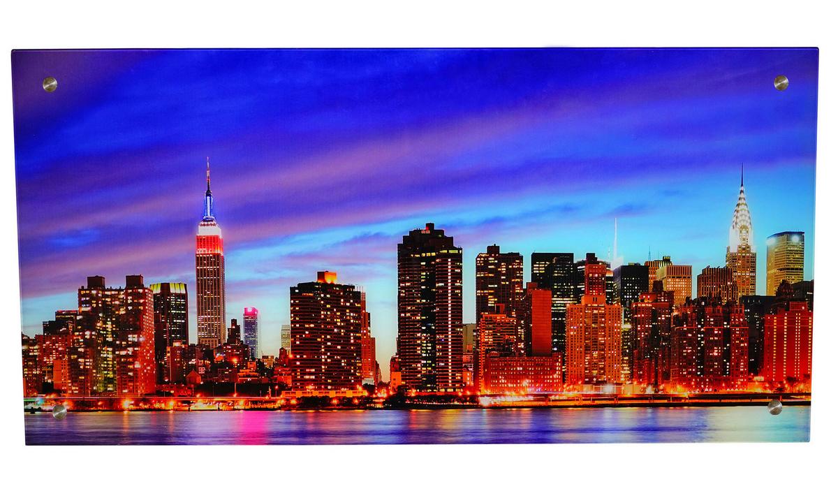 GLASBILD NEW YORK Multicolor - Multicolor, Glas (100/50cm) - MCW