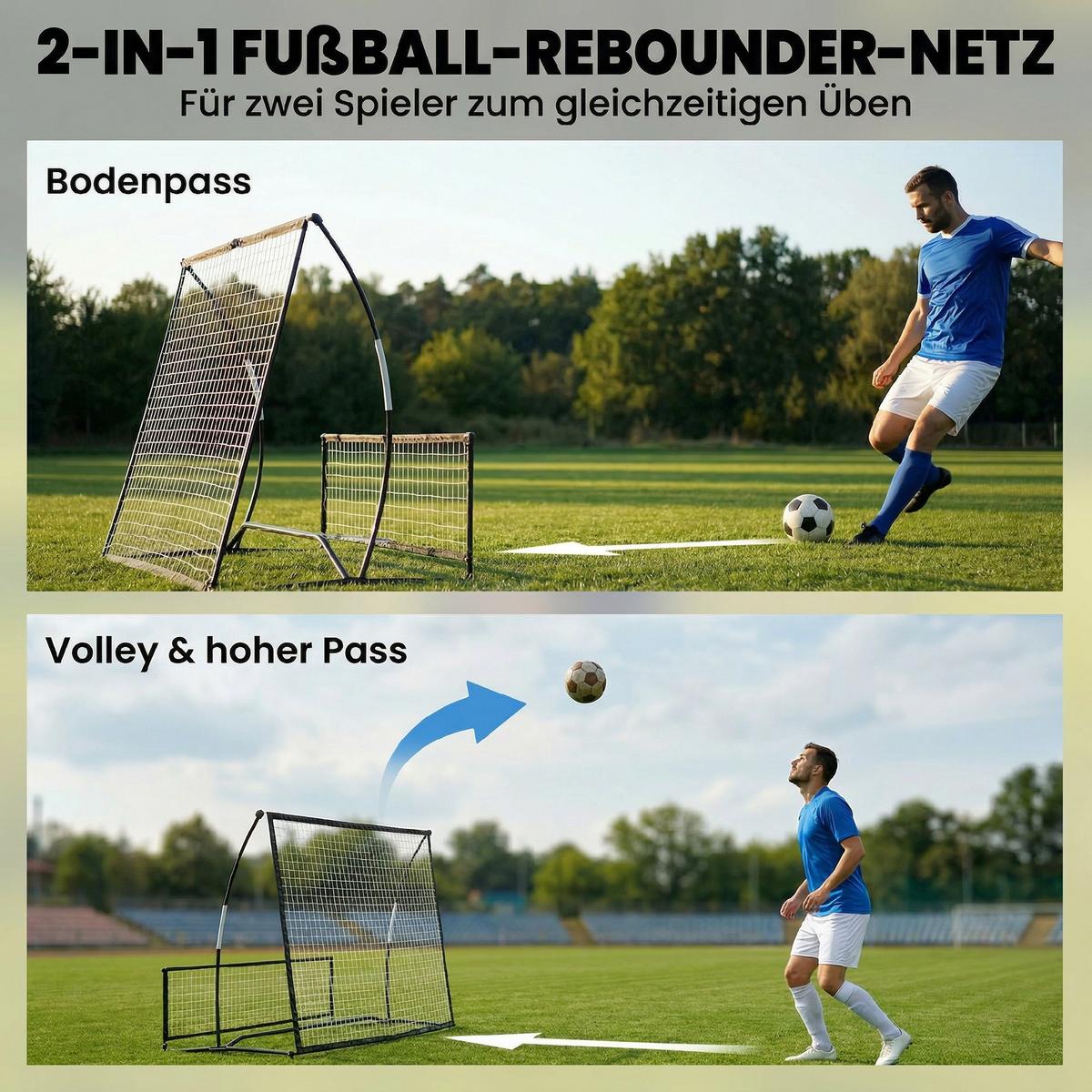 REBOUNDER Metall Fiberglas Schwarz - Schwarz, Metall (94/200cm) - SPORTNOW