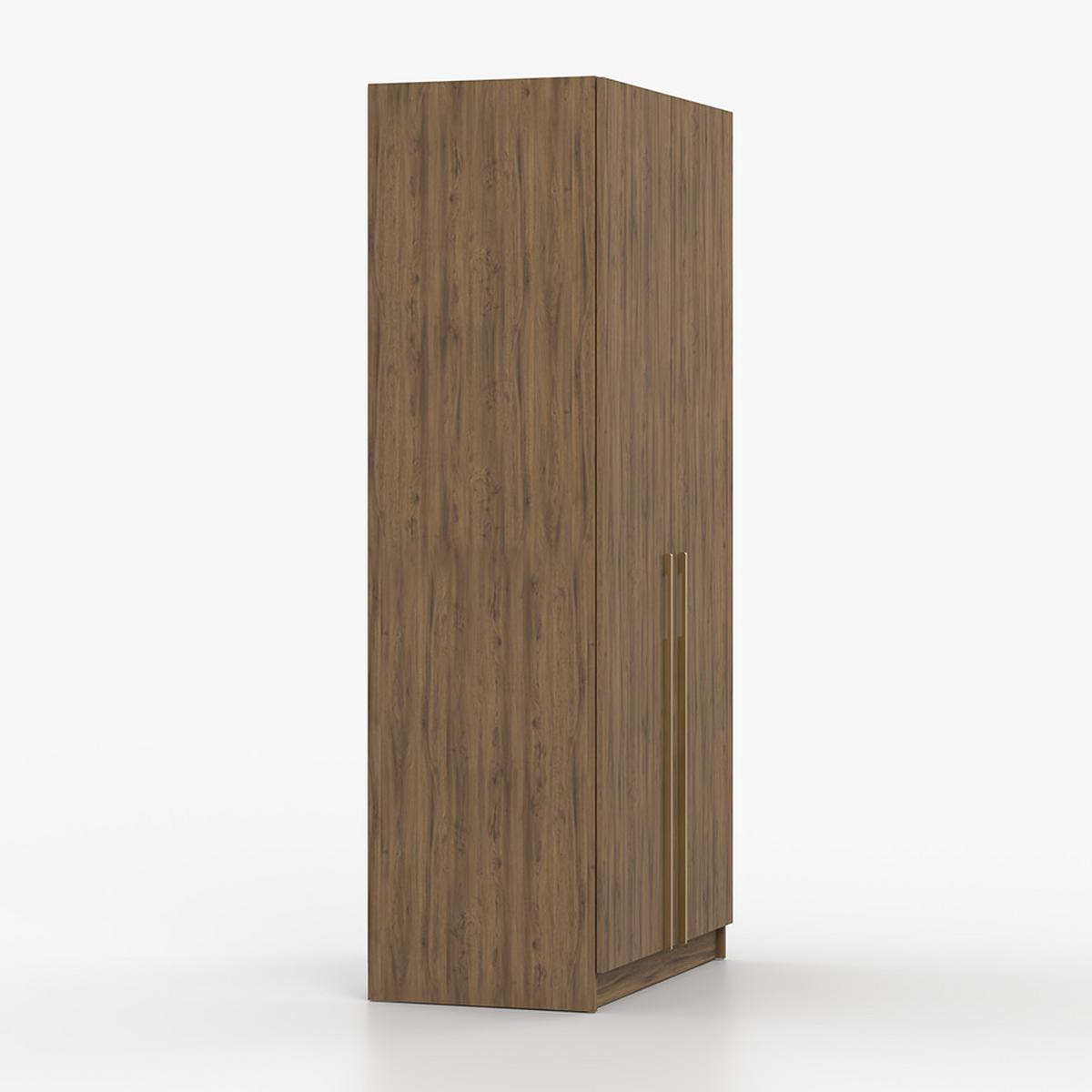DREHTÜRENSCHRANK ROSA III 2D 100/210/55, 2-türig, Nussbaum - Goldfarben/Nussbaumfarben, Holzwerkstoff (100/210/55cm) - imoebel24