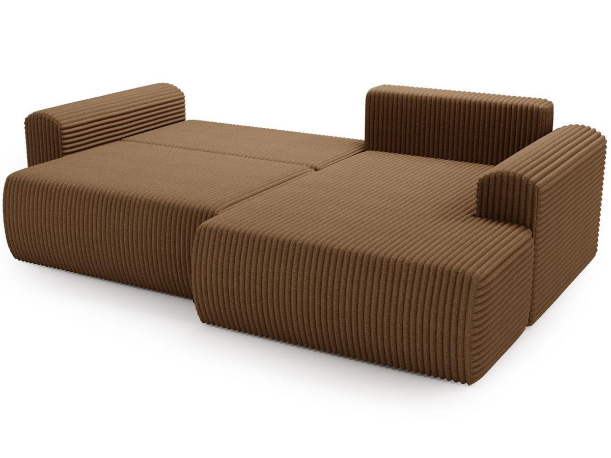 ECKSOFA Belvio Braun Rechts - Schwarz/Braun, Holz/Textil (257/177cm) - Graingold