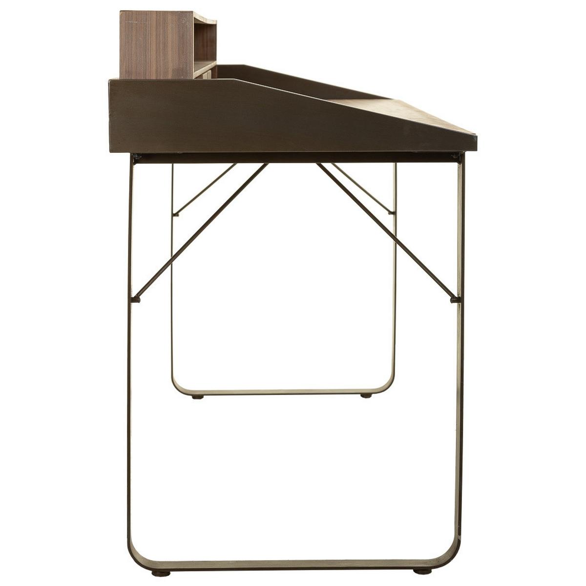 SCHREIBTISCH aus Holz und Metall 130x60x95 cm - Braun, Metall (60/130/95cm) - Wanderlust