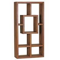 BÜCHERREGAL – NAKO, Naturholz, 90x180 cm, Landhausstil, mit Ablagefächern - Braun, Holz (90/180/35cm) - KADIMA DESIGN