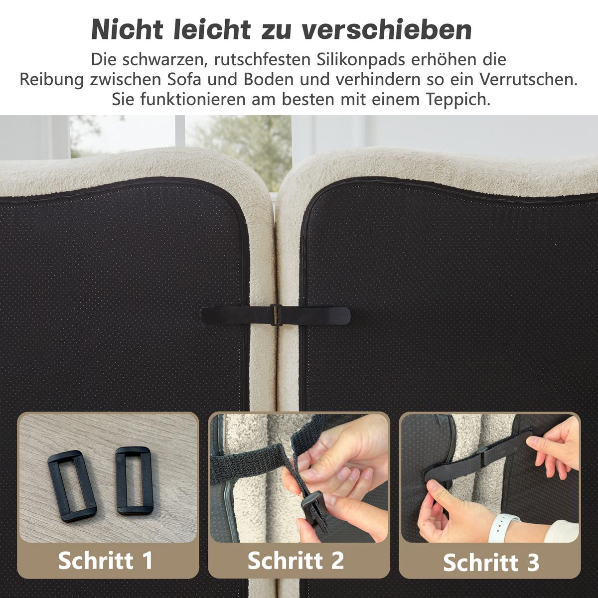 2-SITZER SOFA Modulares Boneless Samt Wellenform - Beige, Textil (192/70/98cm) - Urban Meuble