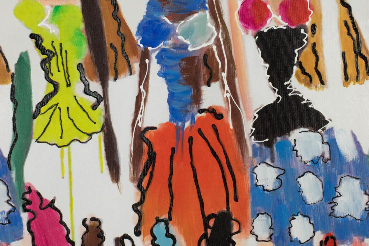 ACRYLBILD HANDGEMALT 90/60 cm - Multicolor, Holz/Textil (90/60cm) - KUNSTLOFT