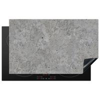 HERDABDECKPLATTE Beton - Schiefer - Grau - Struktur aus Beton Induktionsmatte 83x51 cm - Hellgrau, Kunststoff (83/51.5/0.2cm) - MuchoWow