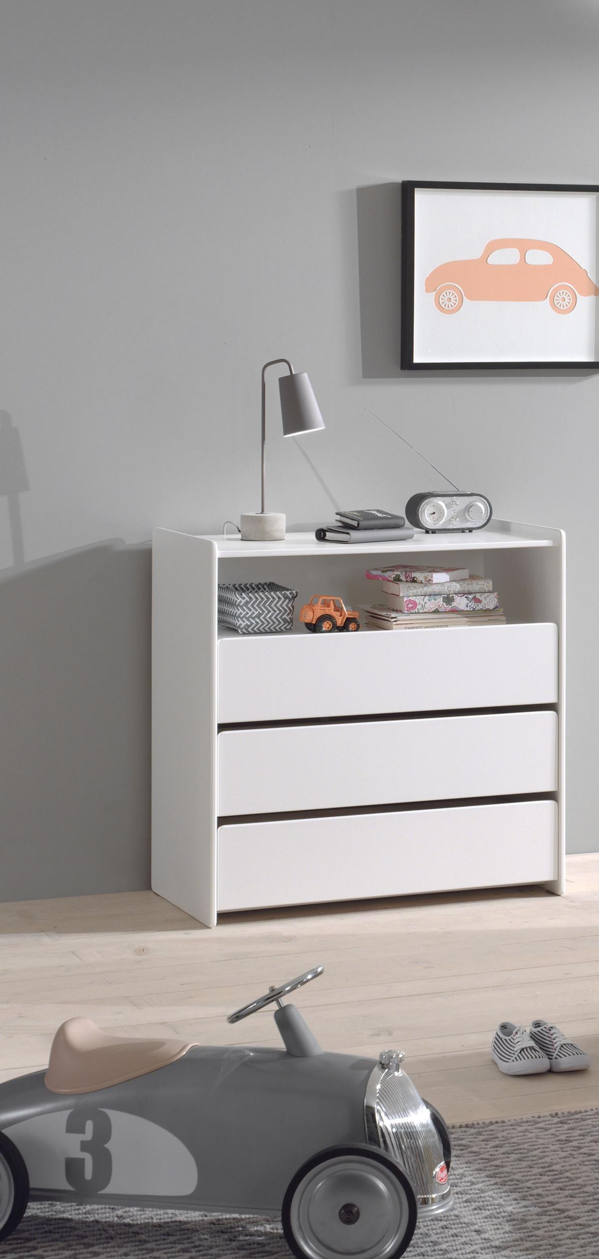SCHUBLADENKOMMODE Karilynn 90x47x92 aus MDF in Weiß - Weiß, Holzwerkstoff (90/92/47cm) - 58aufmkessel