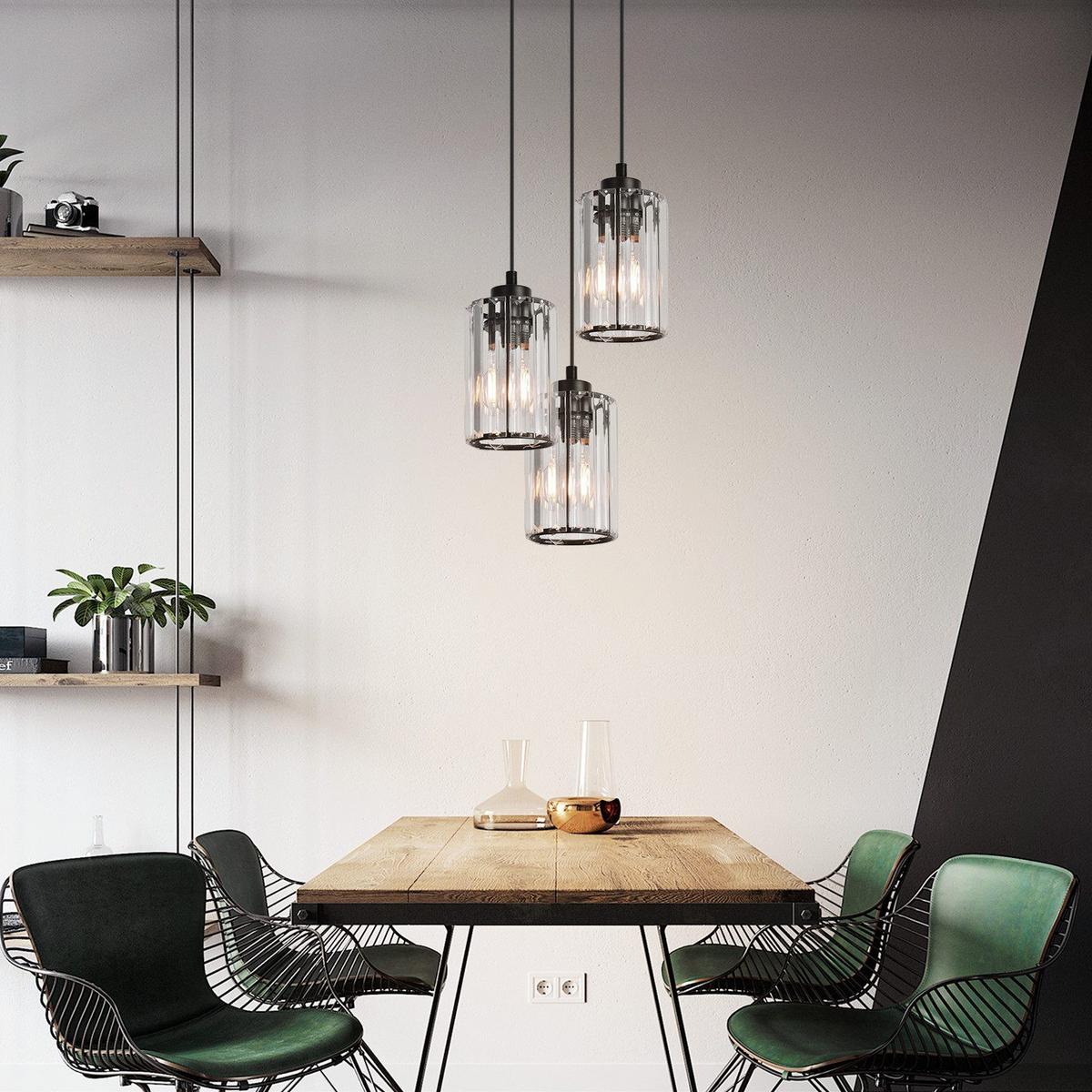 PENDELLEUCHTE Marquardt 20/20/140 cm - Schwarz, Metall (20/20/140cm) - Nettlife