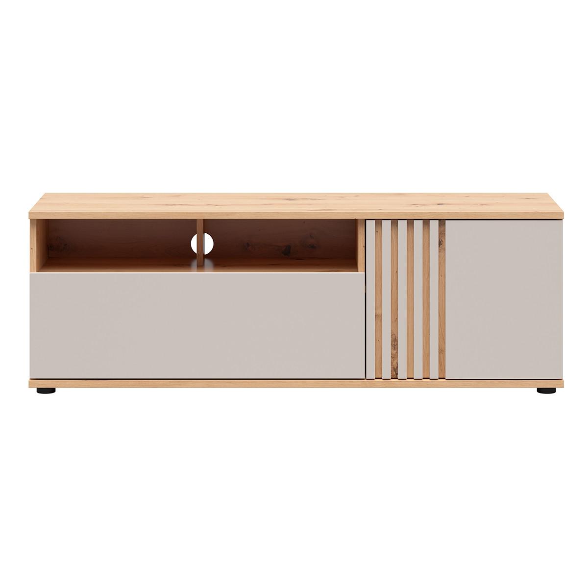 TV-MÖBEL Ezra Kaschmir und Holz - Beige, Holzwerkstoff (135.5/46.5/40cm) - Petits-meubles