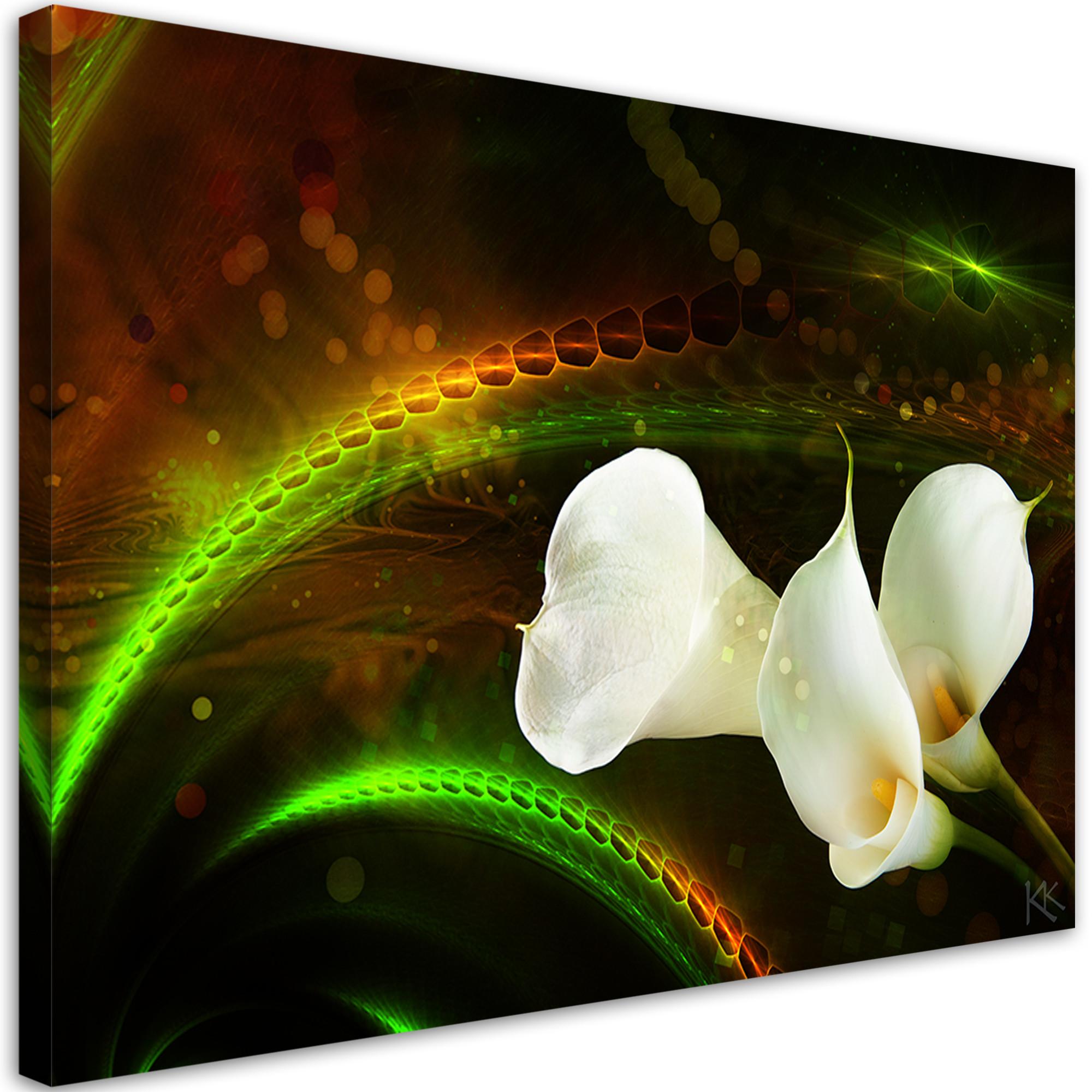 WANDBILD kalien blumen pflanzen - Gelb, Textil (60/40cm) - Feeby