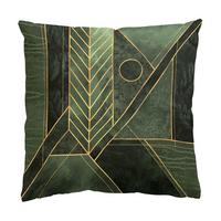 KISSENBEZUG Geometrische Formen Smaragd Gold 40/40 cm - Grün, Textil (40/40cm) - Bilderwelten