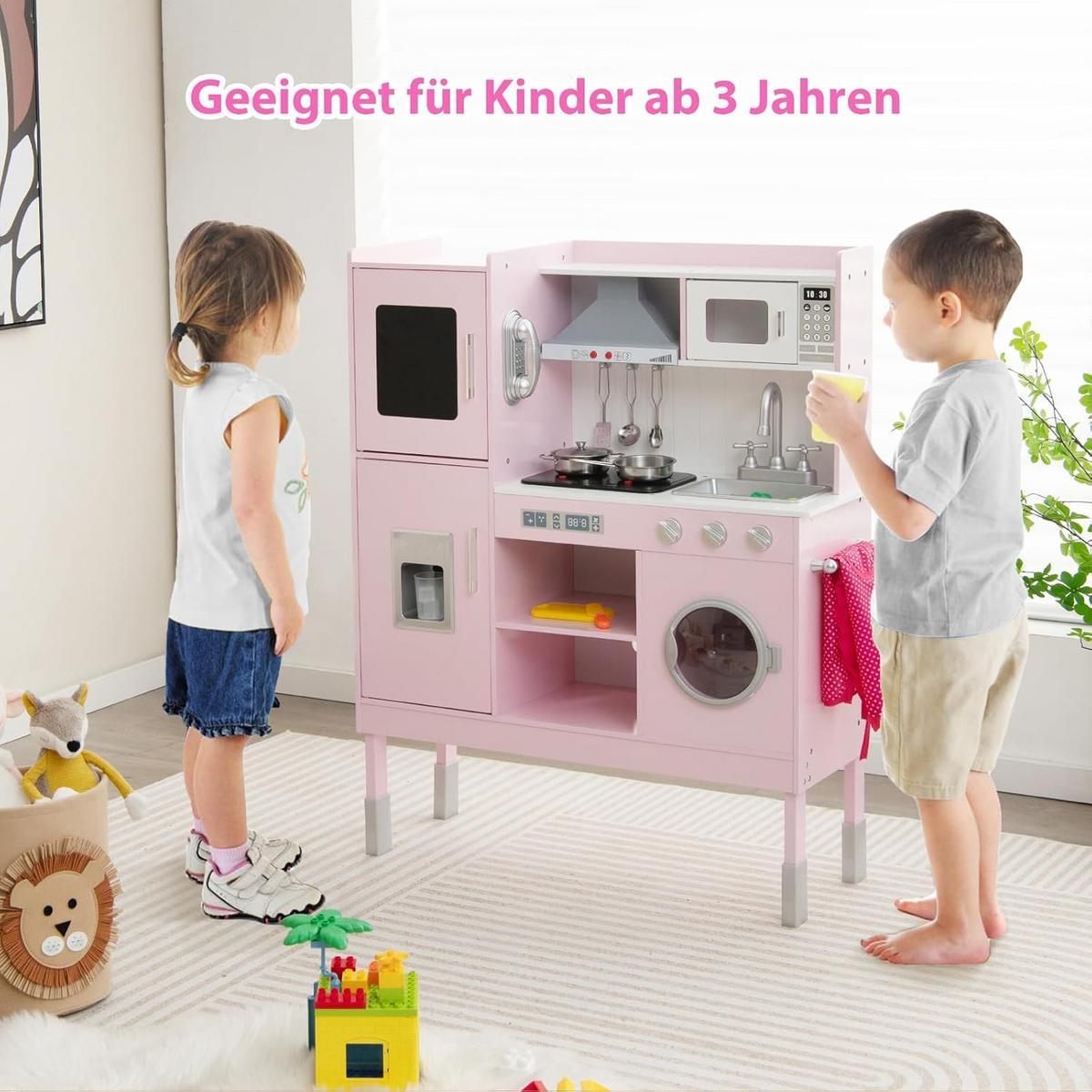 KOCH Spielset Für Kinder Pink - Pink, Holz (83/103/29cm) - COSTWAY
