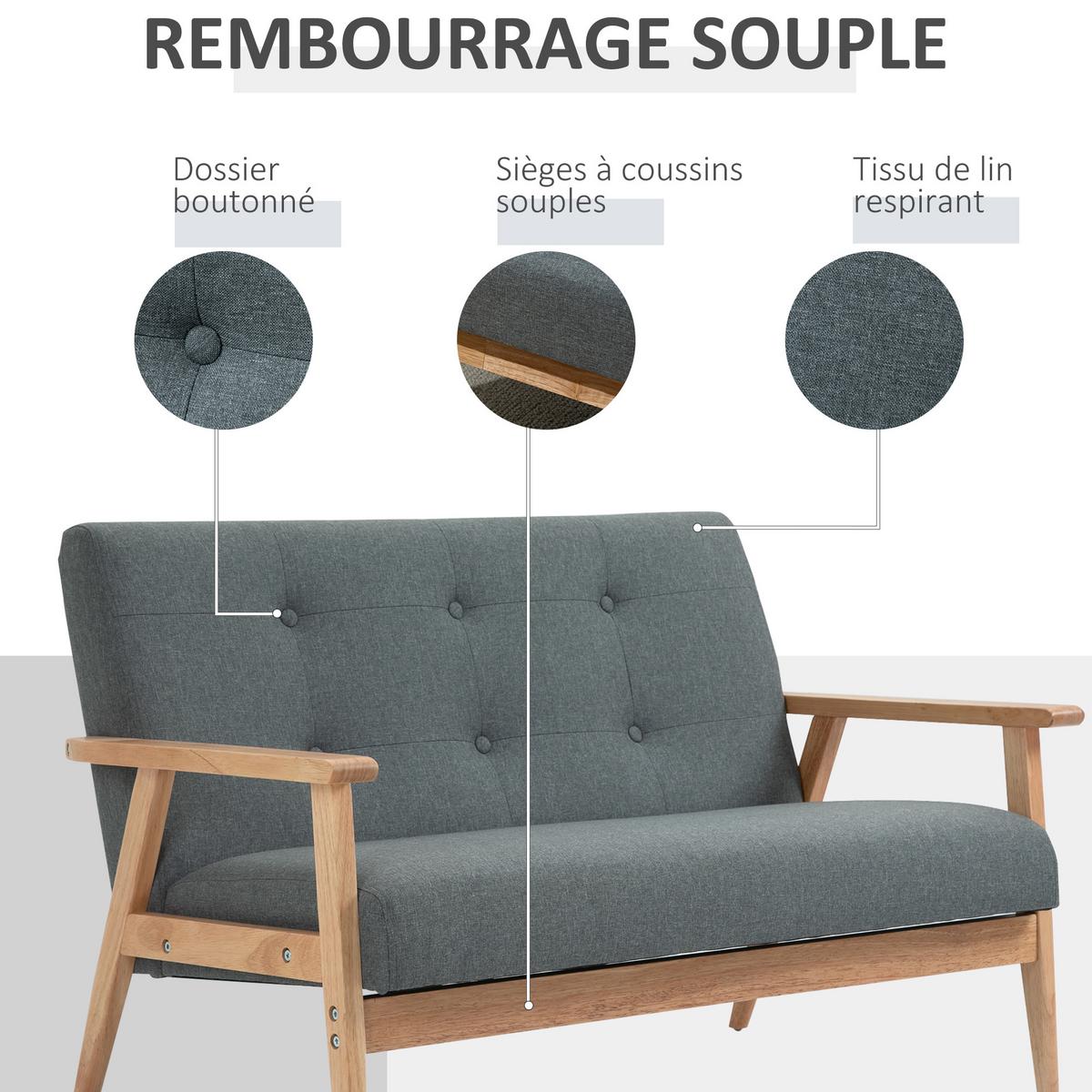 SOFA Vrythar 115/67/73cm - Dunkelgrau, Textil (67/73/115cm) - ZMH