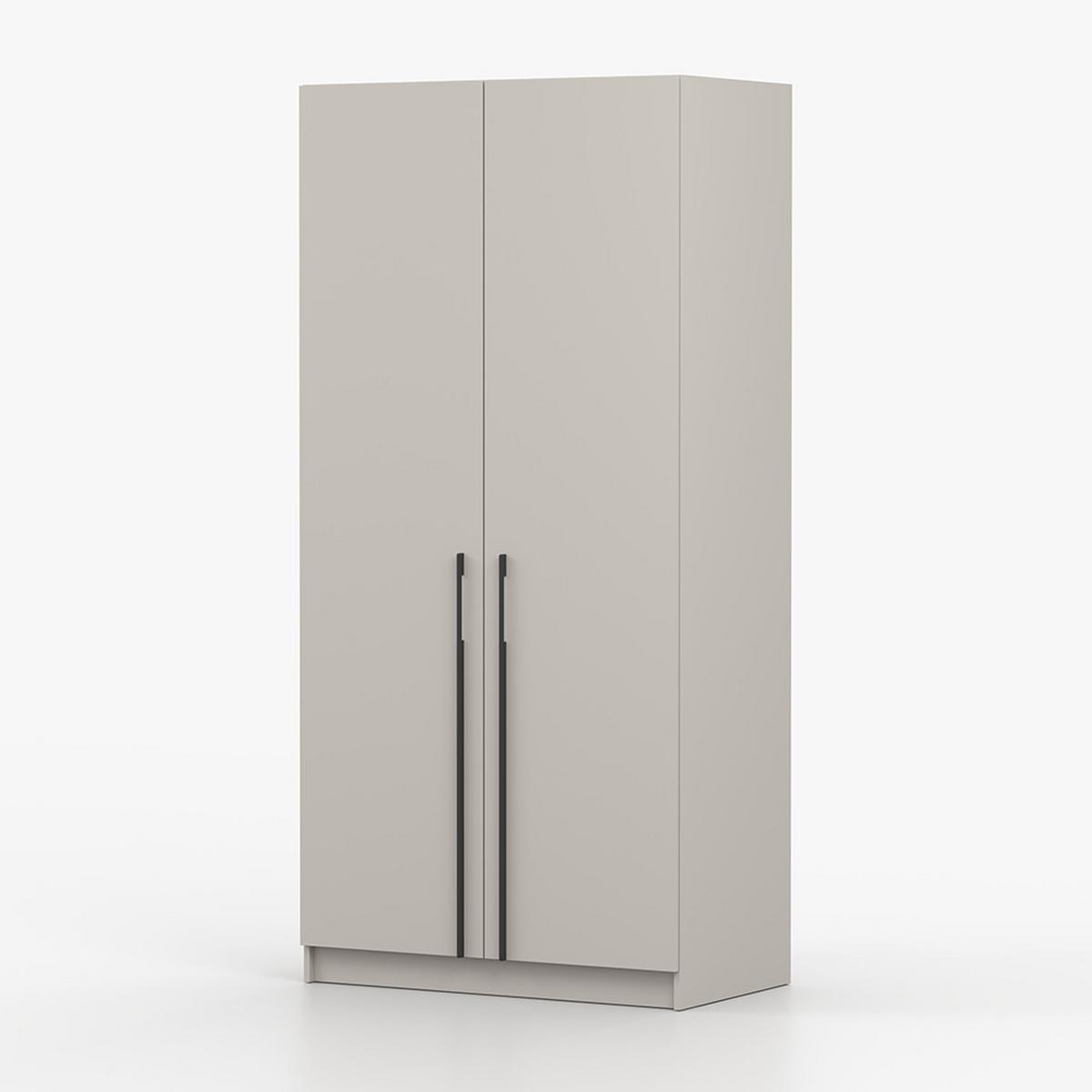 DREHTÜRENSCHRANK ROSA 2D 100/210/55, 2-türig, Kaschmir - Kaschmir/Schwarz, Holzwerkstoff (100/210/55cm) - imoebel24