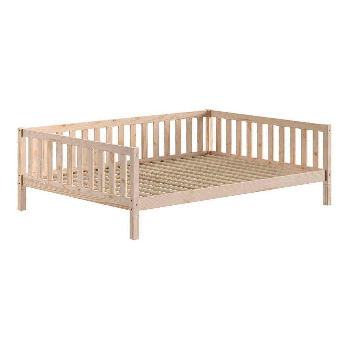TAGESBETT Kapua 140x200 mit Rausfallschutz Kiefer Massivholz Natur - Kieferfarben, Holz (140/200cm) - 58aufmkessel