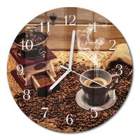 WANDUHR aus Glas Ø30 cm - Kaffeebohnen - Braun, Glas (30/30/0.4cm) - TULUP