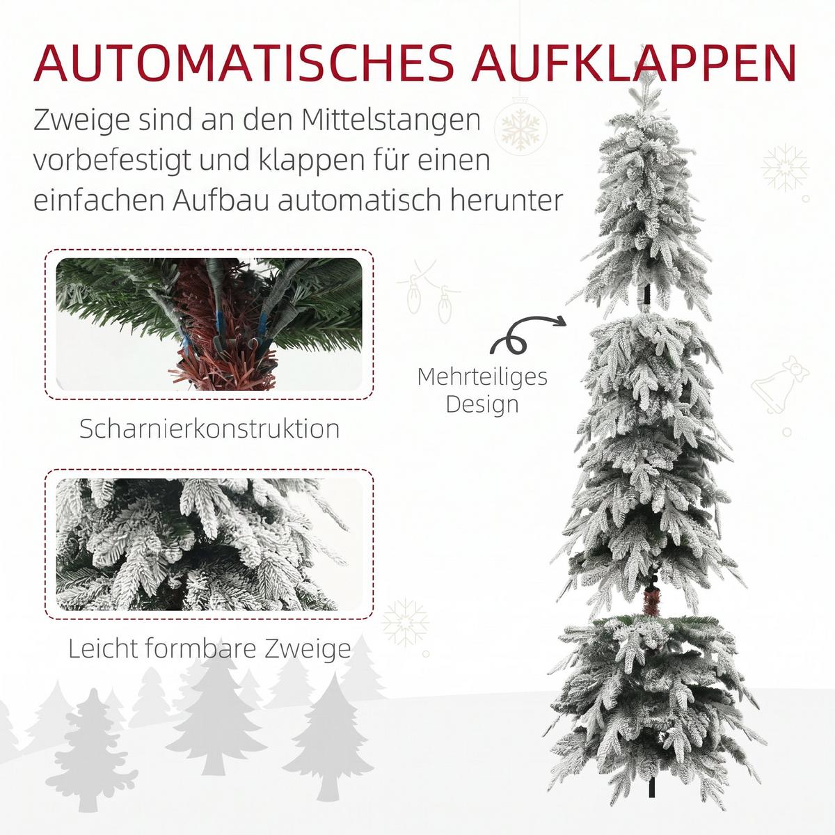 WEIHNACHTSBAUM Stahl PE Grün - Grün, Kunststoff (210cm) - HOMCOM