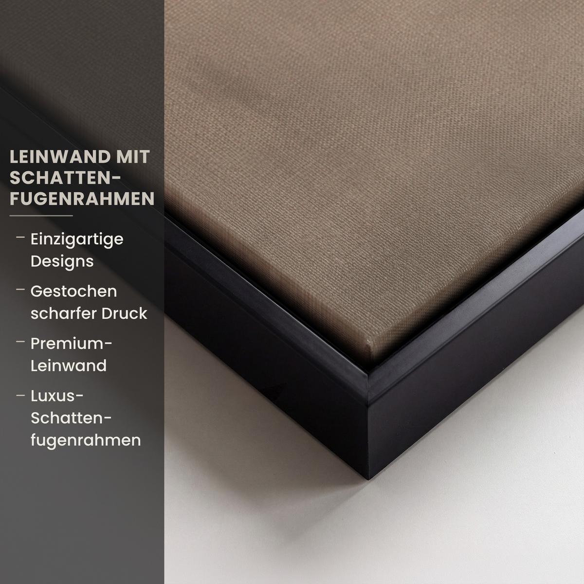 LEINWAND Bilder mit Rahmen - Farbe - Braun - Japandi - 80x60 - Kupferfarben, Textil (80/60cm) - MuchoWow