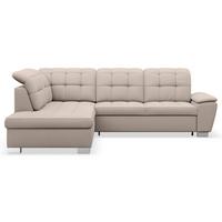 ECKSOFA Jamaal Beige linksseitig - Beige/Schwarz, Textil (258/212cm) - Selsey