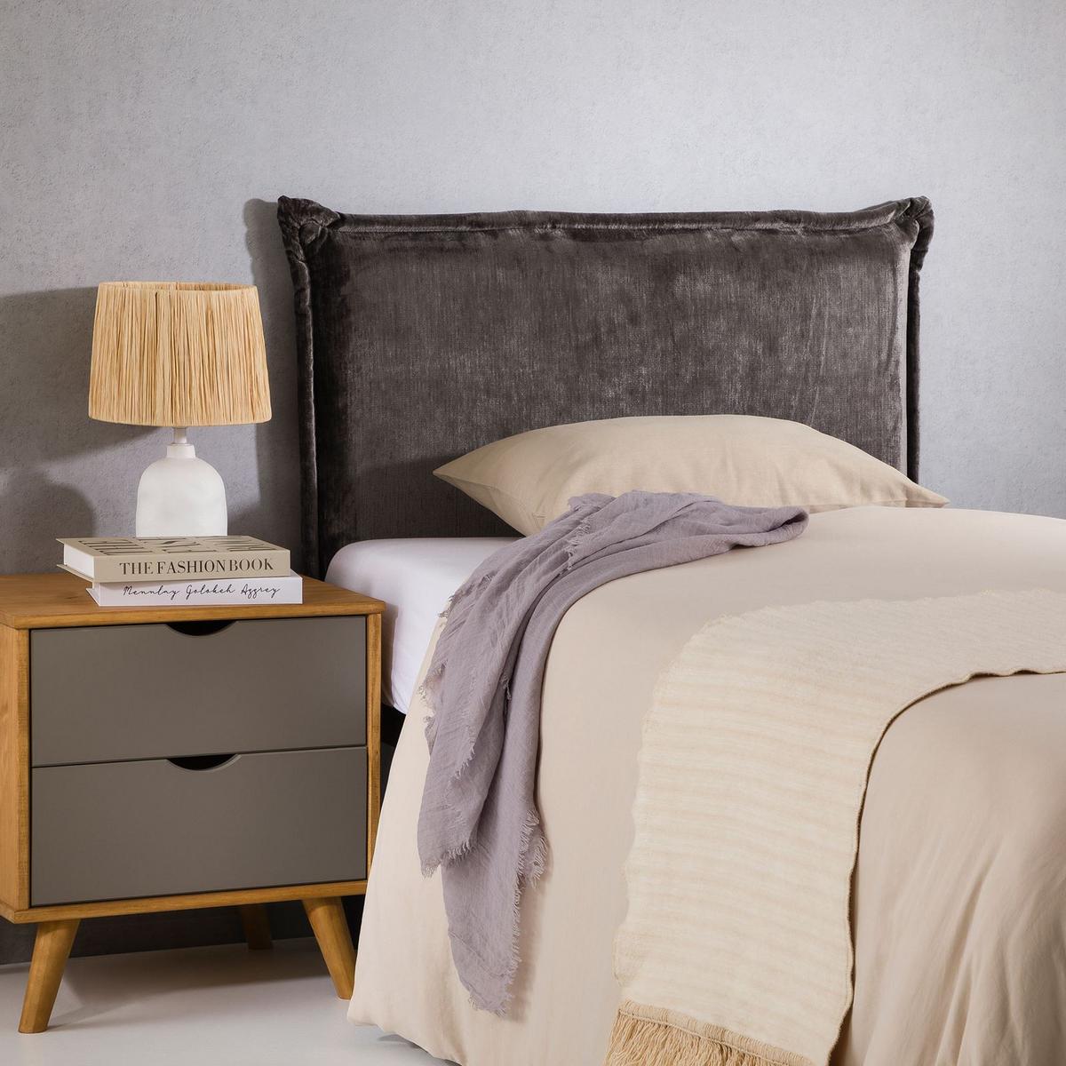 KOPFTEIL DELMO 90x190 cm grau - Grau, Textil (91/99/7cm) - IDIMEX